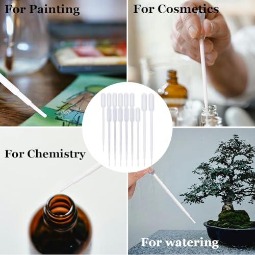 50Pcs Small Plastic Dropper Essential Oil Dropper Refillable Mini 1ML White Clear Crafts Eye Laboratory Liquid Calibrated Pipettes for Essential Oils Liquids Resin Activities Accessories - size: 5.51x0.47 inch(14x1.2cm)