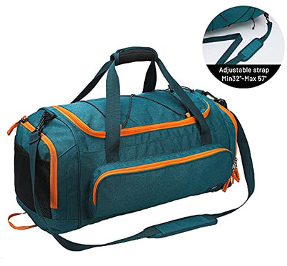 MIER Large Gym Bag for Men 60L Duffel Bag with Shoe Compartment - color: Olive Green