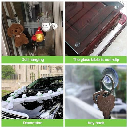 20 Pack 18mm/0.7" Transparent Anti-Collision Suction Cups for Glass Table Tops, Furniture, Desk, Without Hooks