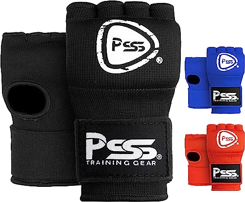 PSS Boxing Gel Foam Padded Inner Gloves-Elastic Hand Quick Wrist Wraps for Men Women Wrist Wrap Protector Hand Wraps Pair MMA, Muay Thai, Kickboxing, and Martial Arts Training - color: 1566 Black, size: Small-Medium