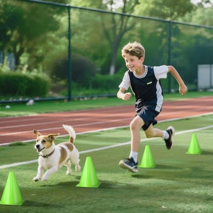 36pcs Cones 7 Inch Soccer Cones and Plastic Traffic Cones, Durable Cones for Sports Training, Ideal for Soccer, Basketball, Football, Skating, and Agility Drills Practice - color: green