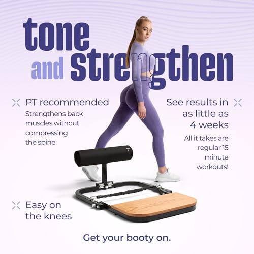 Hip Thrust Machine for High Resistance Glute Training - Home Gym Workout - Comes with 45, 90, and 135 Lbs of Resistance - color: Black