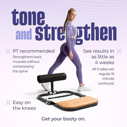Hip Thrust Machine for High Resistance Glute Training - Home Gym Workout - Comes with 45, 90, and 135 Lbs of Resistance - color: Black