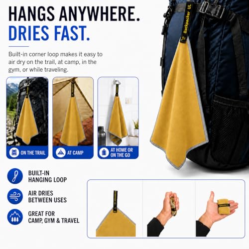 Backpacking Ultralight Quick Dry Microfiber Soft Fast Drying Hand and Face Towel Wash Cloth Camping Yoga Hiking Active Lifestyle Small (Yellow, Small) - color: Yellow, size: Small