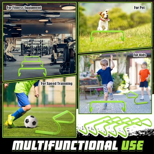 Gemscream 5 Pcs Speed Agility Training Hurdles Detachable Durable Equipment Plyometric and All Purpose Speed Training Hurdle Equipment for Athletes Soccer Basketball - color: Green, size: 6 Inch