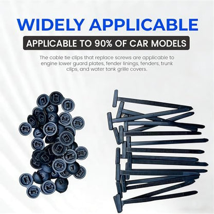 Nylon Universal Cable Tie Buckle, Multifunctional Automotive Self-Locking Zip Ties Clips for Car Repair-Fender, Engine Cover, Trunk Liner, Zipper Clip Fasteners Replaces Screws,50PCS