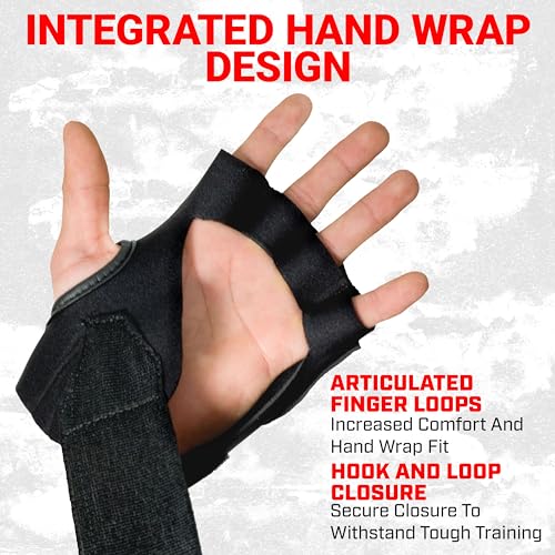Revgear Neoprene High-Performance Gel Pro Hand Wraps | Wear Under Boxing or MMA Glove | Attached 120 inch Elastic Wrist Wrap | Ultra-Comfortable Anti-Shock Wrap for Training, Sparring, Fighting (Pair)