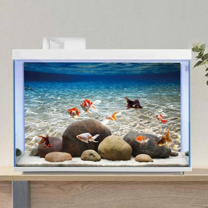 AWERT 60x24 inches Ocean Floor Aquarium Background Underwater Fish Tank Background Undersea Theme Aquarium Background - size: 60x24in/150x60cm