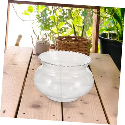 Hemobllo Small Round Transparent Fish Bowl Aquarium for Betta Fish Hydroponic Planter Compact Desktop Holder Versatile Landscape Ornament for Parties and Centerpieces