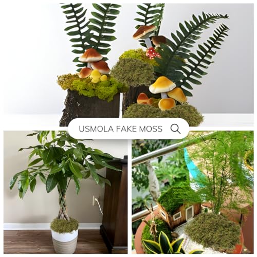 Fake Moss for Potted Plants Indoor, 2LBS Large Capacity Artificial Green Moss for DIY Crafts, Faux Moss for Table Centerpieces Fairy Garden Terrariums Decor (32OZ)