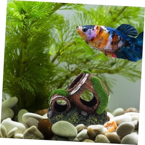 BESPORTBLE Resin Barrel Fish Tank Ornament Unique Aquarium Decor Cozy Hideout for Betta and Small Fish Low Maintenance Decorative Landscaping for Freshwater Aquariums