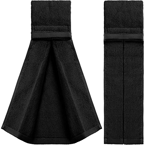 2 Pcs Cotton Sports Football Towel with Closure Pitching Football Sweat Towel for Sports Gym Men Women Accessories(Black,Classic) - color: Black, size: Classic