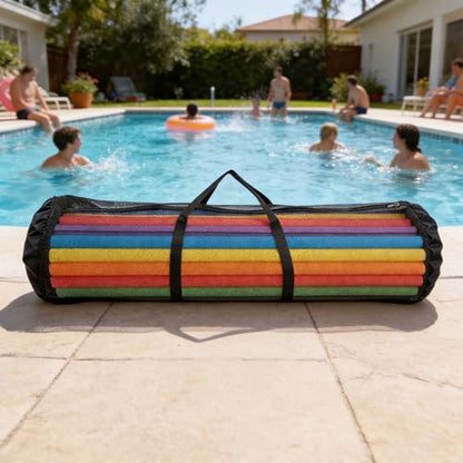 Pool Noodle Storage Bag, Oxford Portable Mesh Pool Noodles Organizer with Zipper, Swimming Float Mesh Bag for Water Toys Swim Tool and Accessories Organization
