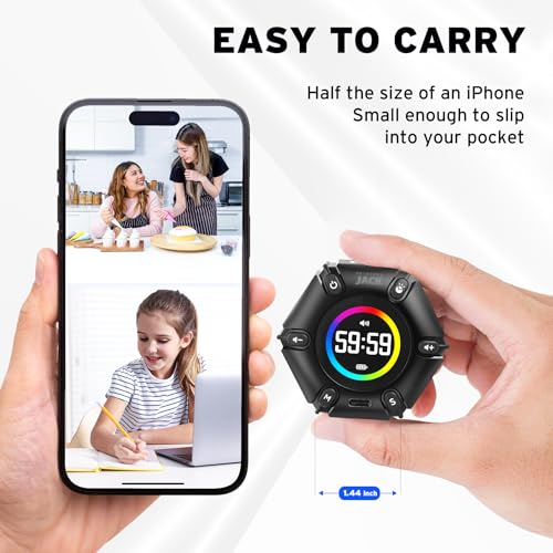 Smart FILP Pomodoro Timer 3/5/10/25/30/60min Preset, Silent & Sound Alarm | Productivity Cube timer, Visual Timer for Office, ADHD, Study, Work, Magnetic Timer with Flip Custom Countdown - Black - color: Real Black