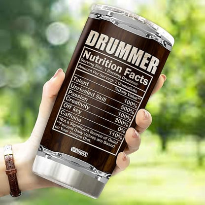 Personalized Drummer Gifts For Men Women Coffee Cup Travel Mug Water Bottle Tumbler Gift for Music Lovers Drum Players Daughter Son Christmas Birthday 20oz Stainless Steel Insulated with Lid - color: DRUM