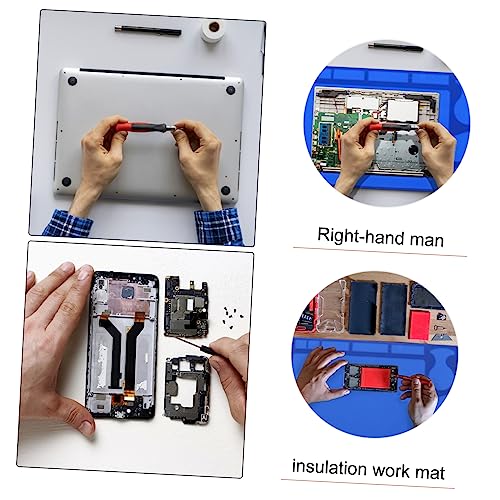 Heat-Resistant Silicone Insulation Work Mat for Electronics Repair Anti-Slip 38 x 28 cm Gray Magnetic Design Style