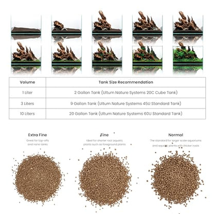 Ultum Nature Systems Controsoil - Freshwater Aqua Soil Substrate for Fish, Shrimp, Live Plant Propagation and Aquascaping - 6.8pH Low Ammonia, Volcanic Ash - Brown, Normal (3 Liter)