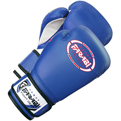 Farabi Boxing Gloves Kids Junior Muay Thai Kick Boxing Training MMA Punching Bag - color: Blue, size: 6OZ