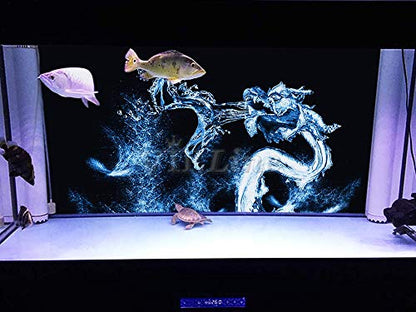 Water Dragon Aquarium Background Poster HD Fish Tank Decorations Landscape (48" x 24"/ 122 x 61cm) - size: 48" x 24"/ 122 x 61cm