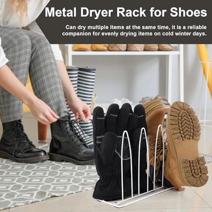 2 Pack Metal Shoe Drying Rack for Dryer, Shoe, Boot and Glove Rack, White