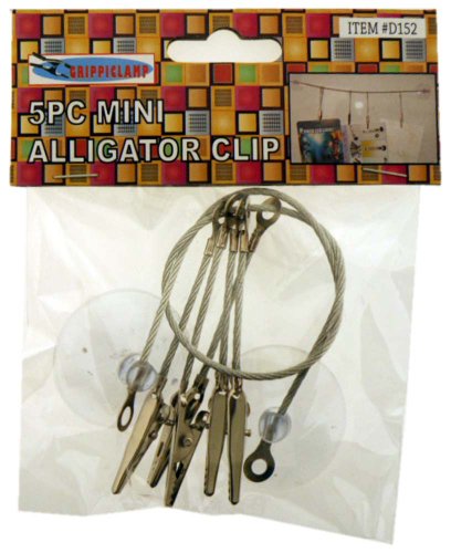 5-Piece Mini 1" (2.5 cm) Clips | Drying, Organizing, Crafting, Cooking | Strong 2½" (6.4 cm) Cables | Dual Suction Cups