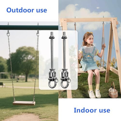 4 Heavy Duty Swing Hangers 360° Bearing Stainless Steel Swing Hooks 1000LBS Capacity Playground Sandbag Hammock Chair Porch Swing - size: 4 Pack 360°