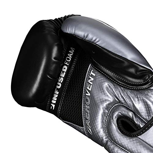 TITLE Boxing Infused Foam Interrogate Training Gloves 2.0 - Boxing Gloves, Boxing Training Gloves, MMA Gloves, Oz Training Gloves, Kickboxing Gloves, Punching Bag Gloves, Sparring Gloves - color: Silver/Black, size: 14 oz