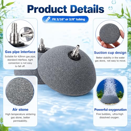 12 Pcs Aquarium Air Stones 3.9 Inch Pond Air Stone Bread Mineral Airstones Bubble Fish Tank Airstone Oxygen Diffuser for Aquarium Fish Tank Bucket Pond and Dwc Reservoir - size: 10 cm/ 3.9 inch