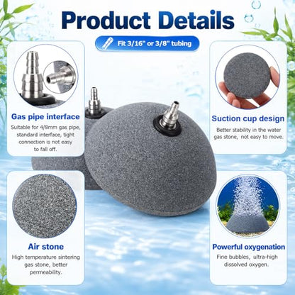 12 Pcs Aquarium Air Stones 3.9 Inch Pond Air Stone Bread Mineral Airstones Bubble Fish Tank Airstone Oxygen Diffuser for Aquarium Fish Tank Bucket Pond and Dwc Reservoir - size: 10 cm/ 3.9 inch