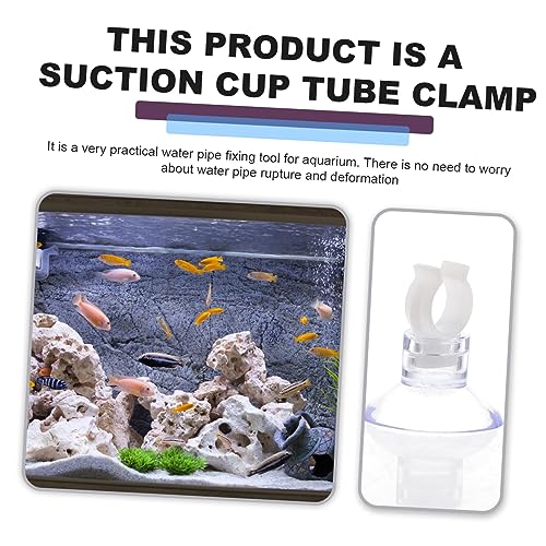 Happyyami 20pcs Aquarium Fish Tank Hose Oxygen Pump Pipe Brace Oxygen Supply Easy Installation Water Clip for Fish Tank Accessories
