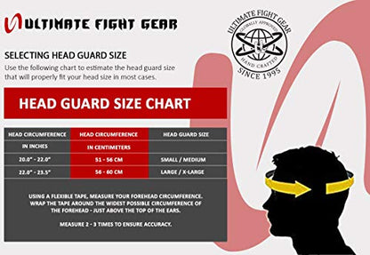 Ultimatr - Elite Head Guard White Gold - Boxing MMA Muay Thai Taekwondo Training (S/M)