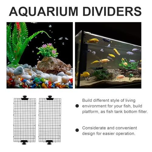 GALPADA Fish Tank Divider Mesh Aquarium Isolation Board 3pcs Set with 10 Black Suction Cups 30x15cm for Fish Breeding and Aquarium Separation