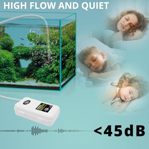 Mini Aquarium Portable Battery Air Pump for 6 Gallon Fish Tanks Aerator Pump with Bracket Airline Tubing Air Stone Control Vale and Check Valve Accessories