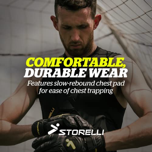 Storelli BodyShield Sleeveless Undershirt, Protective Soccer Base Layer, Lightweight Compression Top with Padded Chest - color: Black, size: Medium