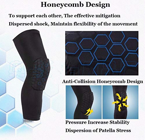 Breathable Basketball Shooting Sport Safety Kneepad Honeycomb Pad Bumper Brace Kneelet Protective Knee pads rodilleras - color: Red, size: Large