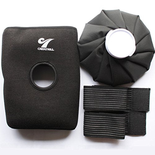 Reusable Hot Cold Therapy Ice Bag Pack (9") Neoprene Core Wrap with Elastic Strap, Portable Moist Heating Brace First aid Ice Compression Sleeves Pain Relief Pad