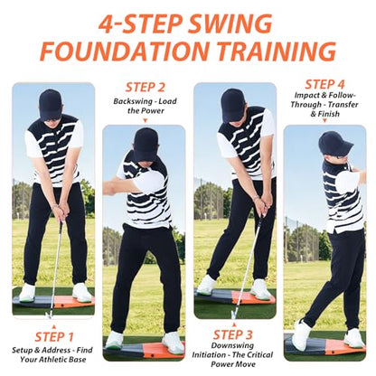Golf Pressure Plate, Golf Balance Board Training Aid with Real-Time Feedback, Left/Right & Fore/Aft Golf Weight Shift Board - Boosts Speed & Distance, Golf Swing Trainer for Gravity Dual-Axis Analysis