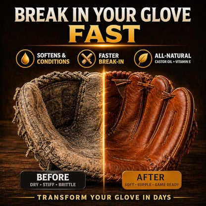 Rhino Wax Premium Baseball Glove Oil for Break-in & Glove Conditioning