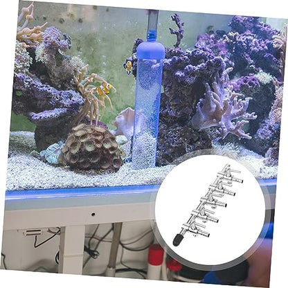 Stainless Steel Distributor with Flow Control Lever Way Splitter Tap for Aquarium Air Pump Easy Operation Compatible with Tubing Silver Finish