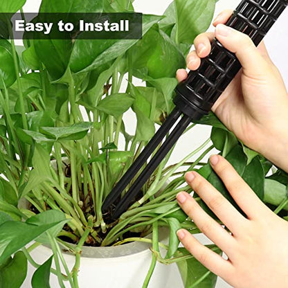 Moss Pole for Climbing Plants Monstera, Indoor Plant Supports, Plastic Moss Stick, Plant Stake for Garden, Extension Aid Climbing Rob (Black, 6pcs 10inch) - size: 6pcs 10inch