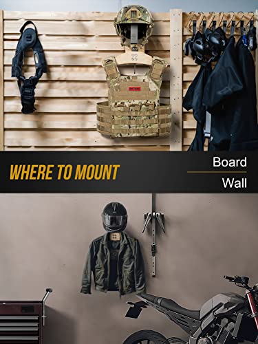 ONETIGRIS Tactical Gear Wall Mount, Heavy Duty Helmet & Plate Carrier Rack - color: Natural