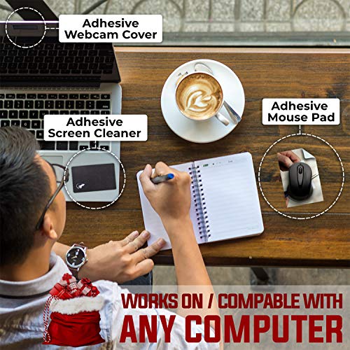 Mouse Pad Adhesive Bottom - Sticks to Any Surface - Portable - Webcam Covers and Screen Cleaner Included (CAN DO IT) - color: CAN DO IT