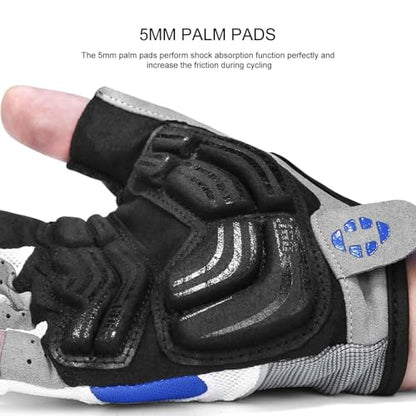 INBIKE 5mm Padded Half Finger Bike Bicycle Cycling Gloves - color: Blue, size: X-Large