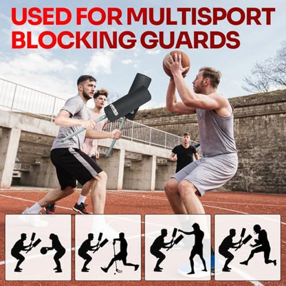 Inflatable Blocking Pads, 2 Pack for Football & Basketball Training | Padded defense training equipment with pugil sticks for football, basketball, lacrosse, boxing and martial arts practice