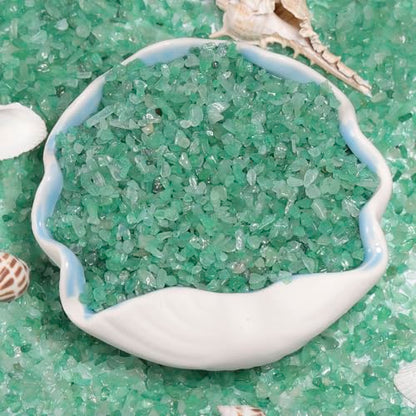 1LB Crystal Chips Stone Crushed Quartz Tumbled 3-5mm Undrilled Mini Irregular Shaped Decorative Rocks for Aquarium Gravel, Fish Tank,Vase Fillers,Succulent Pots (Green Aventurine, 1LB)