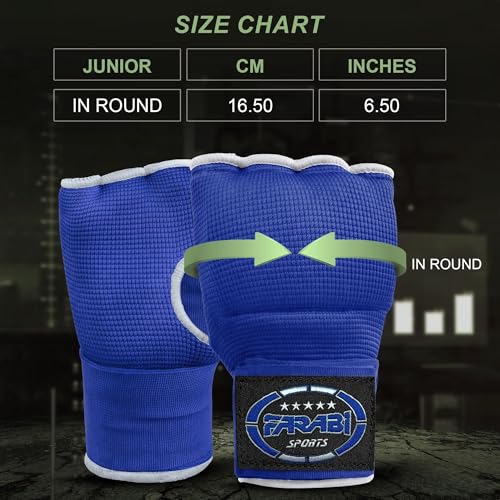 FARABI Kids Hybrid Boxing Inner Gloves Punching Boxing Gloves - color: All Blue (Pack of 2)