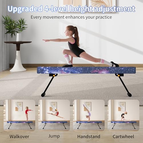 EL&IT·Wings 6/8ft Gymnastic Balance Beam,Adjustable High and Low Level Floor Beam - color: Universe, size: 6FT