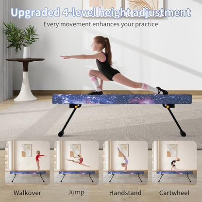 EL&IT·Wings 6/8ft Gymnastic Balance Beam,Adjustable High and Low Level Floor Beam - color: Universe, size: 6FT