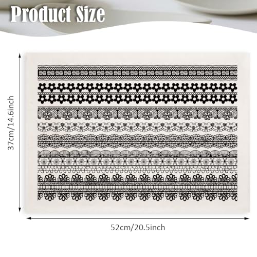 SUPERDANT 4PCS Lace Underglaze Paper Transfer 7 Style Lace Transfer Paper for Clay Ceramic Porcelain Under Glaze Transfers for Pottery Enamel Decals Black Underglaze Decal Papers Handcrafted Gifts - style: Lace