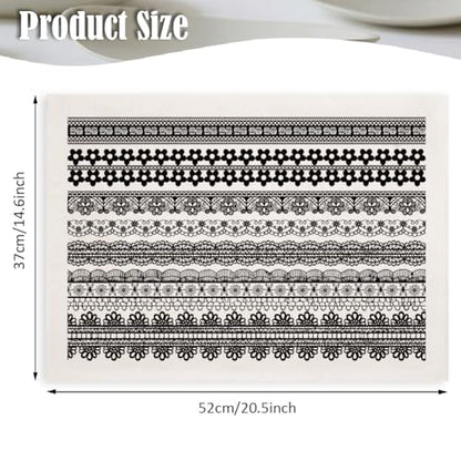 SUPERDANT 4PCS Lace Underglaze Paper Transfer 7 Style Lace Transfer Paper for Clay Ceramic Porcelain Under Glaze Transfers for Pottery Enamel Decals Black Underglaze Decal Papers Handcrafted Gifts - style: Lace